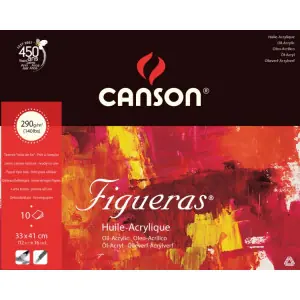 Descuento Bloc de 10 hojas de papel para óleo y acrílico Figueras de 290 gr (33x41 cm)