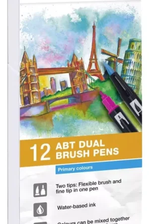 Más Vendido Set de 12 rotuladores Dual Brush Colores Primarios Tombow
