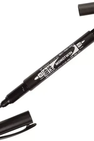 Certificado Rotulador negro doble punta Monotwin Tombow