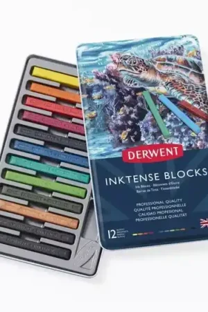 Caja metálica 12 barras Inktense Blocks Derwent Barato
