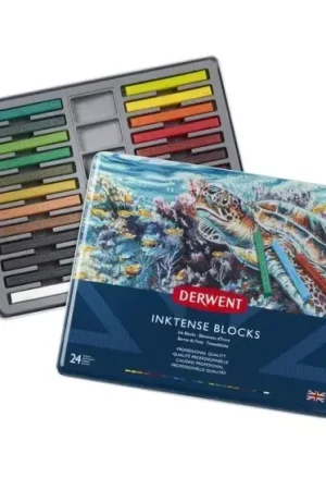 Premium Caja metálica 24 barras Inktense Blocks Derwent