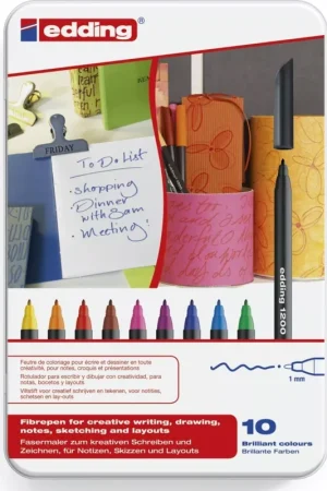 Estuche metálico 10 Rotuladores Edding Artesanal