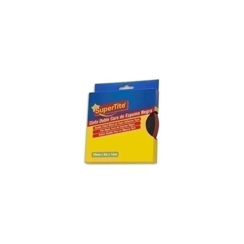 Entrega Rápida CINTA DOBLE CARA SUPERTITE 5mx19mm NEGRA - 11901467/1240