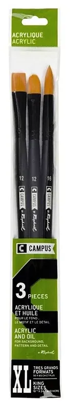 Set de 3 pinceles Campus Acrílico XL Venta Final