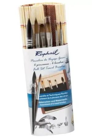 Esterilla con 6 pinceles de viaje para acuarela Pedido Al Por Mayor