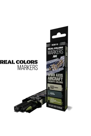 WWII AXIS AIRCRAFT COCKPIT COLORS - SET 3 REAL COLORS MARKERS Venta Final