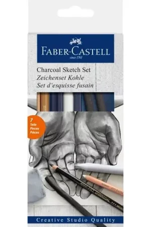 Set Dibujo Carboncillo 7 Piezas Goldfaber Charcoal Faber-Castell Oferta Flash