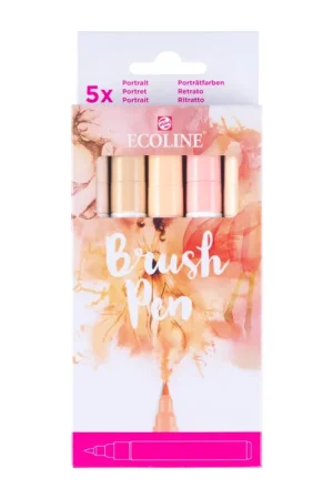 Lujoso Set de 5 rotuladores retrato Brush Pen Ecoline