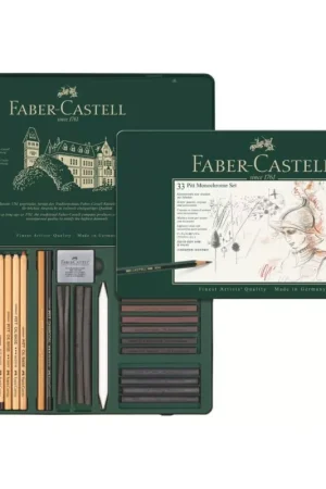 Oferta Estuche de Metal 33 piezas Pitt Monochrome Faber-Castell