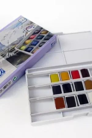 Garantía De Devolución De Dinero Caja de acuarelas 12 medias pastillas Fine Lefranc & Bourgeois