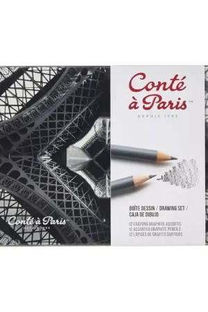 Caja de 12 lápices de grafito surtidos Conté à Paris Económico