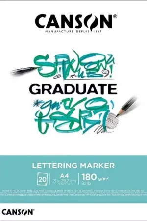 Solo Por Tiempo Limitado Bloc Graduate Lettering Marker Encolado 1 Lado Extra Liso Grano Fino Canson A4 180g/m²