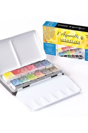 Caja metálica de acuarela 12 medias pastillas Sennelier Precio De Oferta