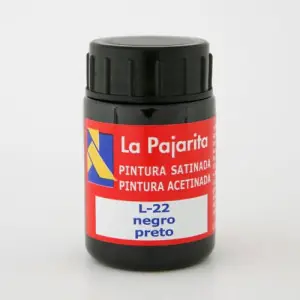 Tempera La Pajarita Negro L-22, 35 ml. Profesional