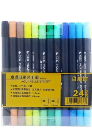 Precio Económico SUPER OFERTA **60%** Set de 24 rotuladores de doble punta Bianyo