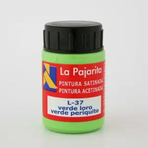 Auténtico Tempera La Pajarita Verde Loro L-37, 35 ml.