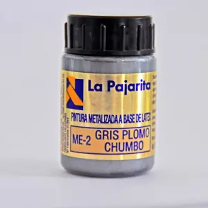 Exclusivo Tempera La Pajarita Gris Plomo Metalizado ME-02, 35 ml.