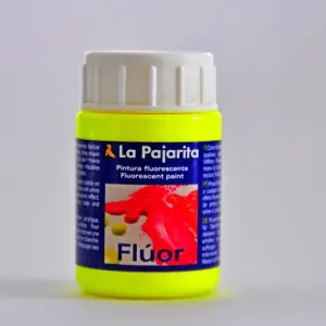 Venta Final Tempera La Pajarita Amarillo Canario Fluorescente F-01, 35 ml.