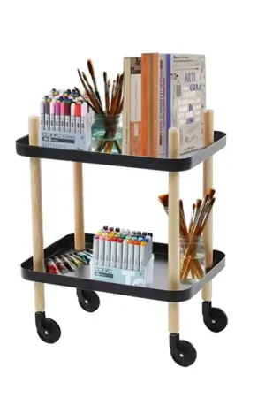 SUPER OFERTA **40%** Carrito de diseño con 2 bandejas Gris Antracita Auténtico