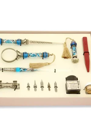 Exclusivo Set de escritura de lujo aguamarina Bortoletti