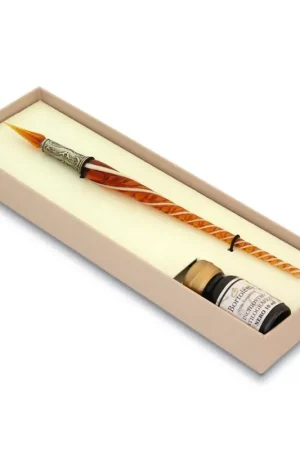 Set de escritura con pluma de Murano Ámbar Orseolo Imprescindible (Must-Have)