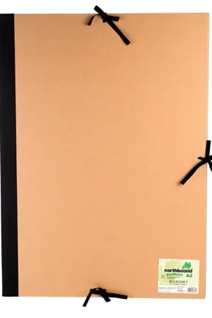 Popular Carpeta marrón con solapas y lazos Earthbound Daler-Rowney A2