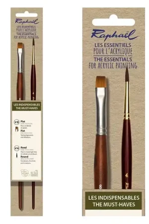 Set 2 pinceles imprescindibles para acrílico Raphaël Gran Oferta