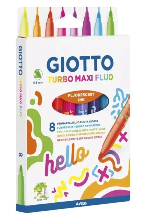 Máxima Calidad Set 8 rotuladores Turbo Maxi Fluo Giotto