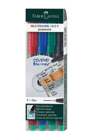 Set 4 Rotuladores Permanentes Fino Multimark Faber-Castell Ordena Ya