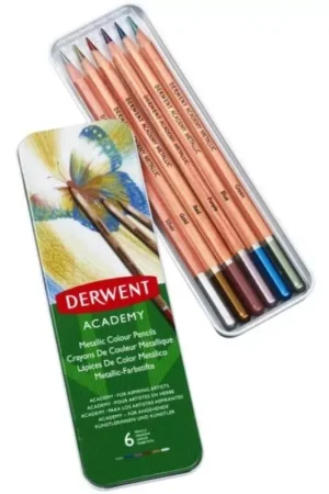 Hecho A Mano Set de 6 lápices metálicos Derwent Academy