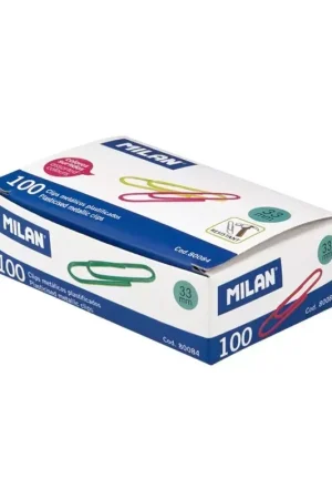 Precio Reducido Caja 100 clips metálicos plastificados Milan