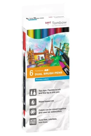 Mejor Precio Set de 6 rotuladores Dual Brush Colores Primarios estuche Tombow