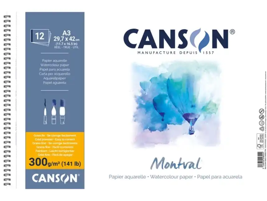 Envío Exprés Bloc anillas Montval 300g/m² 12 hojas microperforado A3 Canson