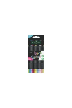 Oferta Especial ESTUCHE CARTON 12 LÁPICES DE COLOR NEON BLACK EDITION FABER CASTELL 116410