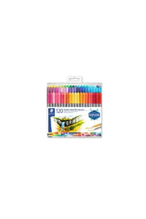 ESTUCHE DE PLÁSTICO CON 120 ROTULADORES, COLORES SURTIDOS STAEDTLER 3200 TB120 Directo De Fábrica