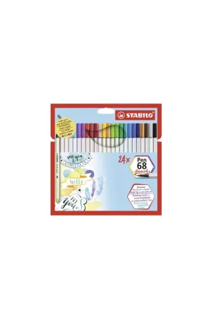 ESTUCHE CARTON 24 UNIDADES ROTULADOR PEN 68 BRUSH COLORES SURTIDOS STABILO 568/24-211 Precio De Oferta