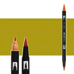 Económico Rotulador Tombow 076 Green Ochre doble punta pincel