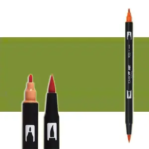 Rotulador Tombow 158 Dark Olive doble punta pincel Súper Precio