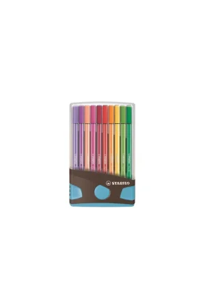 Última Oportunidad ROTULADORES PEN 68 COLORPARADE PUNTA 1 MM ANTRACITA/AZUL STABILO 6820-04-04 CAJA 20 UD