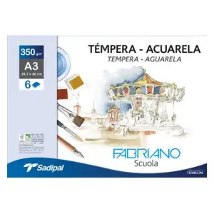 Favorito De Clientes Fabriano Acuarela, (minipack) 6h, 350 gr, 29.7x42cm (A3)