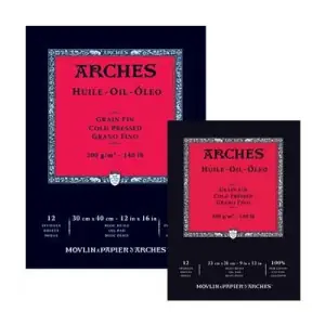 Barato Bloc de 12 hojas de papel para óleo Arches de grano fino de 300 gr (23x31 cm)