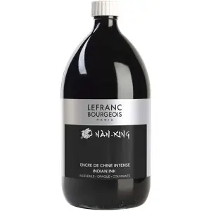 Bestseller Tinta China Negra Lefranc, frasco 1 litro.
