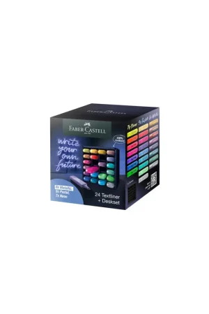 SET DE MESA 24 MARCADORES TEXTLINER 46 FABER CASTELL 254602 Alta Calidad