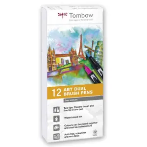 Envío Gratis Rotulador Tombow, Set de 12 Colores Grises