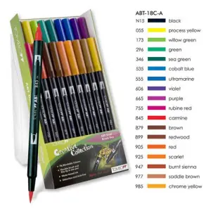 Rotulador Tombow, Set de 18 Colores Primarios Últimas Unidades