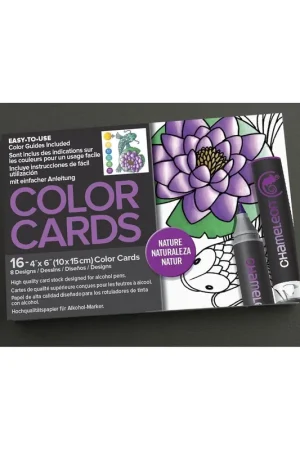 Color Cards chameleon Nature, postales para colorear tema naturaleza Artesanal