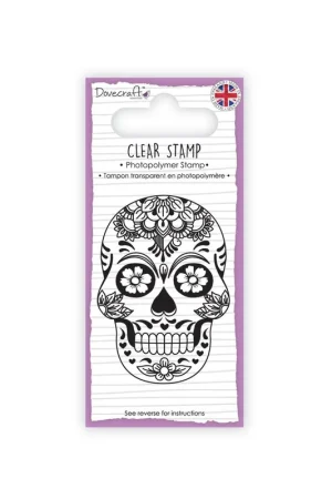 Premium Sello transparente - Calavera Flores