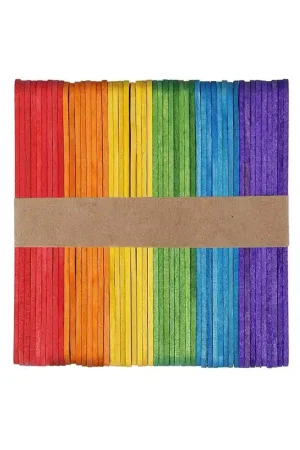 De Moda Palos de helado para manualidades en colores surtidos 50 unidades