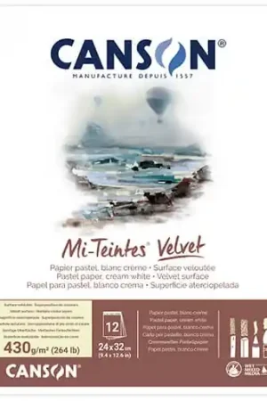 BLOC CANSON MI-TEINTES VELVET 24x32 CM BLANCO CREMA 12 H Disponible Ahora