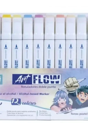 Mejor Calidad ROTULADORES ART FLOW AD 12 COLORES PASTEL